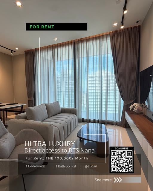 Original unedited source image: Ultra Luxury – Direct access to BTS Nana. Printed historic rent and property details; current price and availability unconfirmed.
